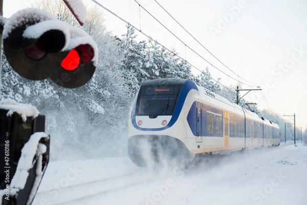Obraz Dutch train in snow