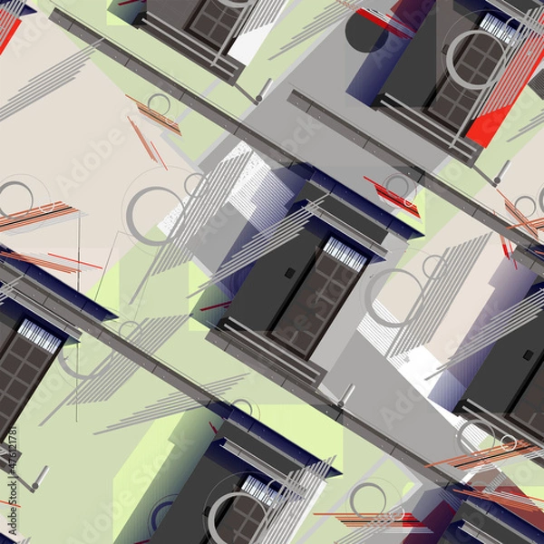 Fototapeta Architectura Seamless  Pattern