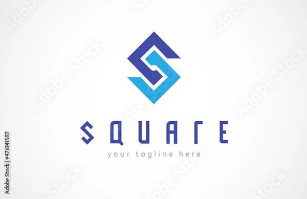 Fototapeta Initial S Logo. simple and modern letter s formed from two squares. Usable for Brand and business Logos. Flat Design Logo Template. vector illustration
