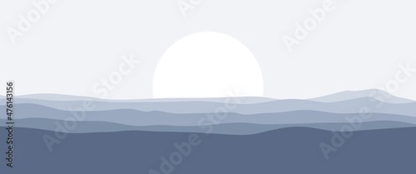 Fototapeta Multi purpose landscape vector design concept, can be used for background, backdrop, banner, typography background, illustration, desktop background.