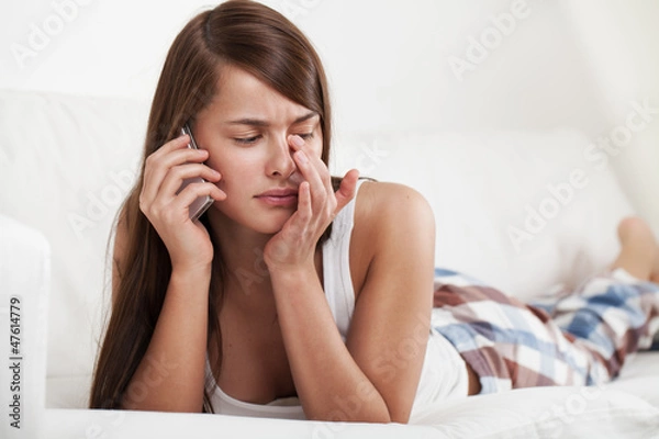 Obraz Cry with phone