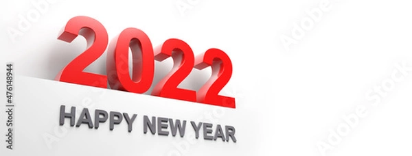 Fototapeta Happy New Year Background. Start to 2022. 3D illustration