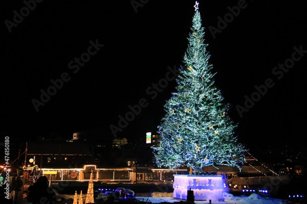 Obraz 海上に浮かぶクリスマスツリー　函館
