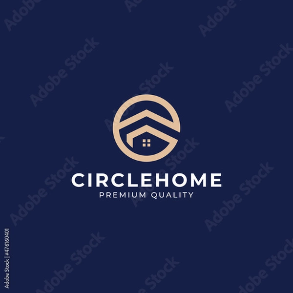 Fototapeta circle home logo vector icon illustration simple style for your business