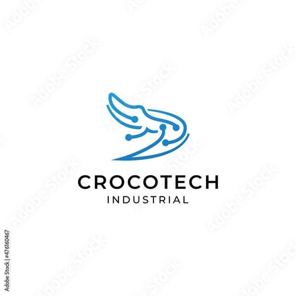 Obraz crocodile technology logo vector icon illustration simple style for your business