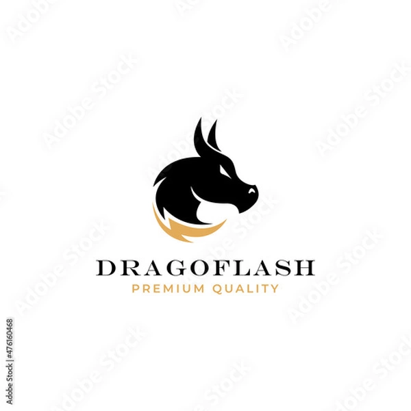 Obraz dragon flash logo vector icon illustration simple style for your business