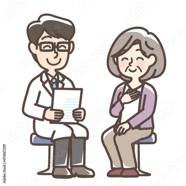 Fototapeta 医師に話を聞く女性