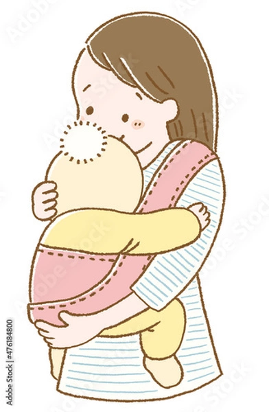 Obraz 赤ちゃんを抱っこするお母さん