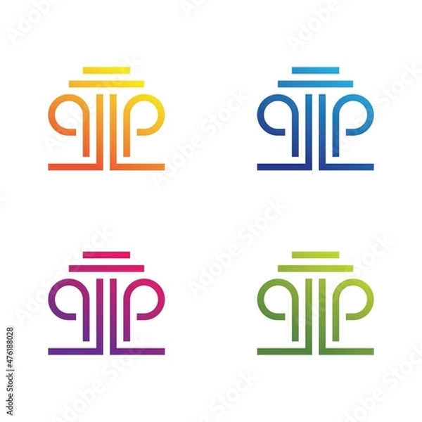 Fototapeta Pillar logo icon set