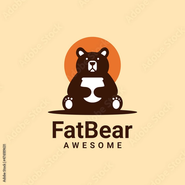 Obraz Illustration vector graphic of Fat Bear, good for logo design