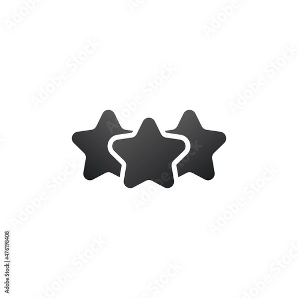 Fototapeta Star icon, ranking mark. Three stars customer product rating review. Stock vector illustration isolated on white background