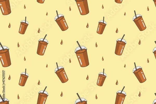 Obraz Chocolate Cup Drink Seamless Pattern Design