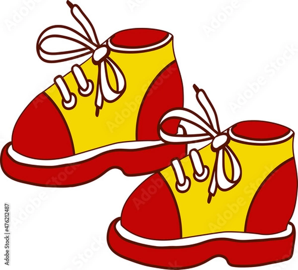 Obraz Children's multi-colored boots. Vector drawing easily editable.