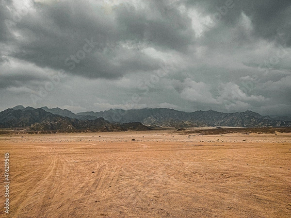 Obraz Mountains and deserts in Egypt, ancient buildings and monuments. Sharm el Sheikh. Sand, hills, sea.