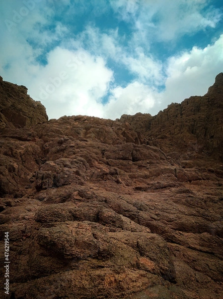 Obraz Mountains and deserts in Egypt, ancient buildings and monuments. Sharm el Sheikh. Sand, hills, sea.