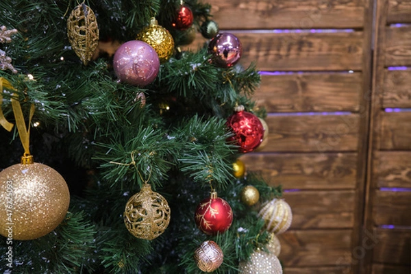 Obraz Christmas Decorated Spruce