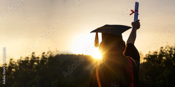 Fototapeta Graduation. Congratulations on the day of graduation at the university..