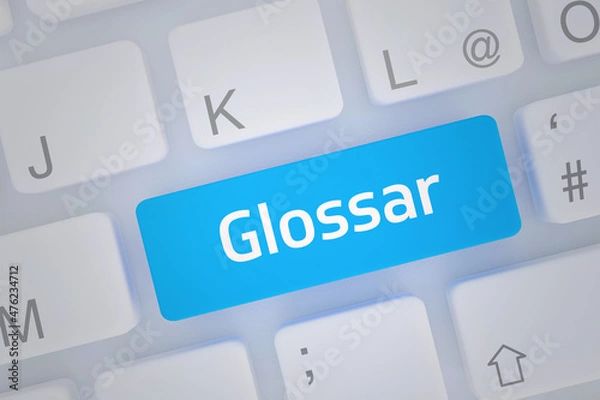 Fototapeta Glossar. Computer Tastatur mit Wort auf Taste im Fokus
