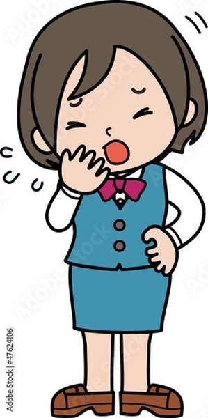 Fototapeta 咳をする女性