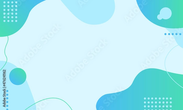 Obraz 青・グリーンの幾何学模様の背景パターン素材	
