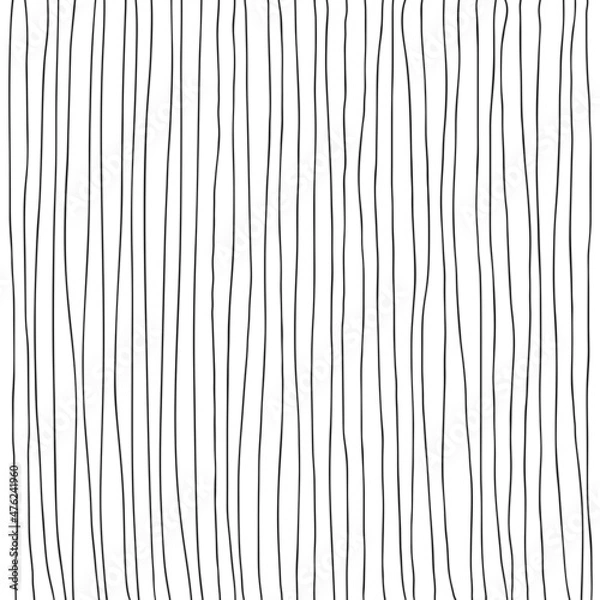 Fototapeta Hand drawn vertical parallel thin black lines on white background. Vector pattern for graphic or web design