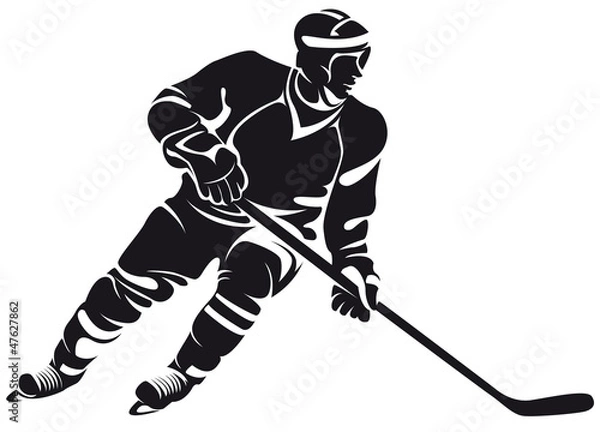 Obraz hockey player, silhouette
