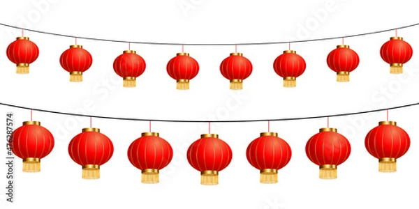 Obraz Red Paper Lanterns. Asian Traditional Decoration.