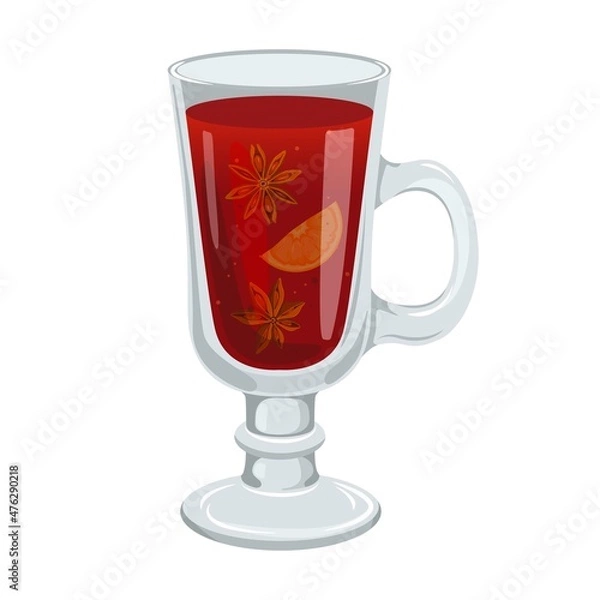 Fototapeta Mulled wine. Christmas warming drink. Spicy drink glegg, grog.