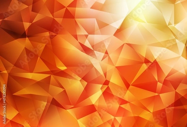 Obraz Light Red, Yellow vector gradient triangles template.