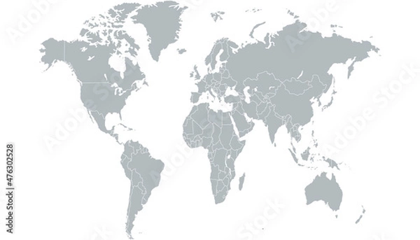 Obraz World map. Color vector modern. Silhouette map	