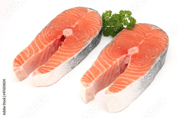 Obraz salmon isolated on white background