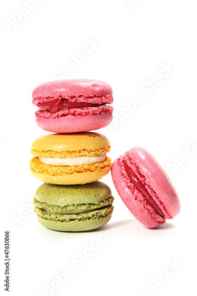 Obraz macaroons isolated on white background