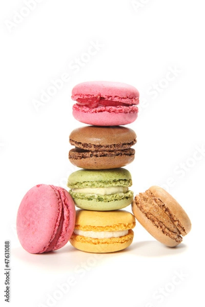 Obraz macaroons isolated on white background