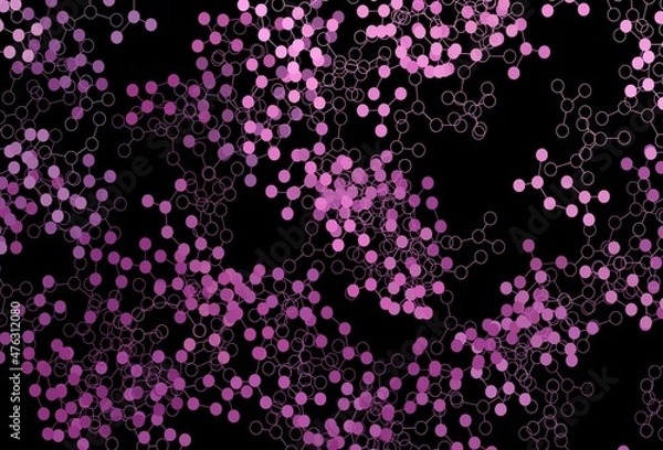 Fototapeta Dark Pink vector template with artificial intelligence structure.