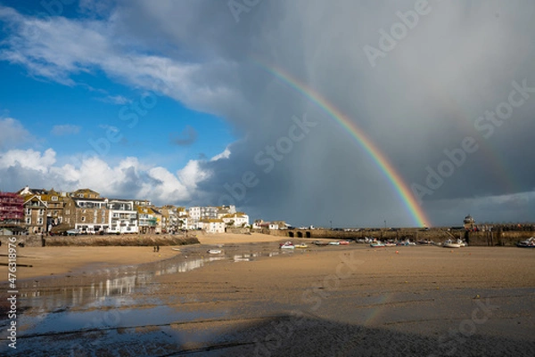 Fototapeta Rainbow over St. Ives, Cornwall