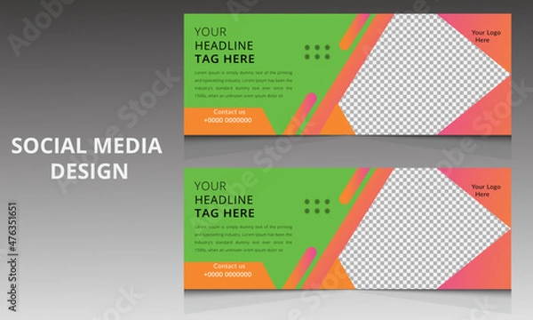 Fototapeta Creative Social Media Poster Design Template,Vector and illustration.