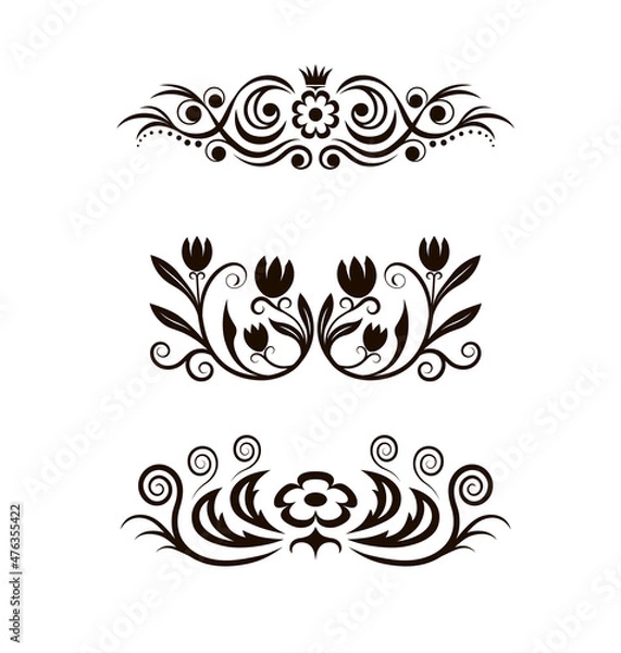 Obraz Flower pattern in tribal tattoo style
