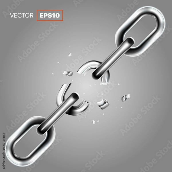 Obraz Broken Chain Set 3 Vector Drawing