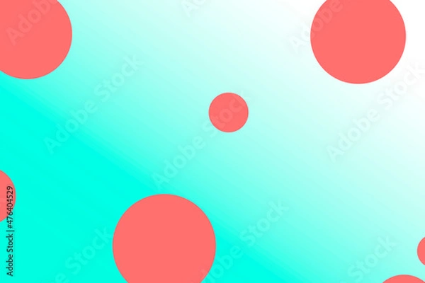 Obraz Large pink circles on a green background