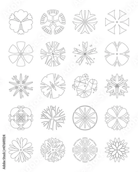 Fototapeta Top view tree vector set.