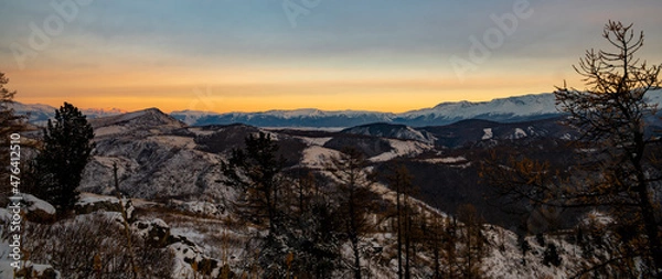 Obraz sunset in the mountains
