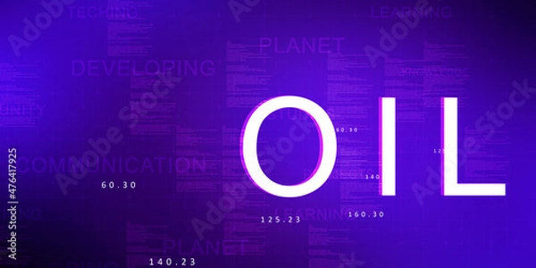 Fototapeta 2d rendering of oil text illustration