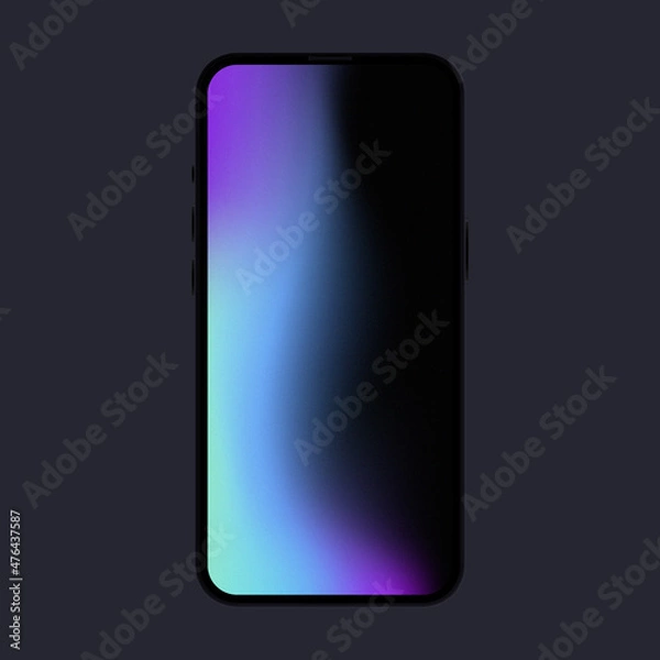 Fototapeta Blue Gradient Smartphone Mockup. Front view Model. Vector illustration