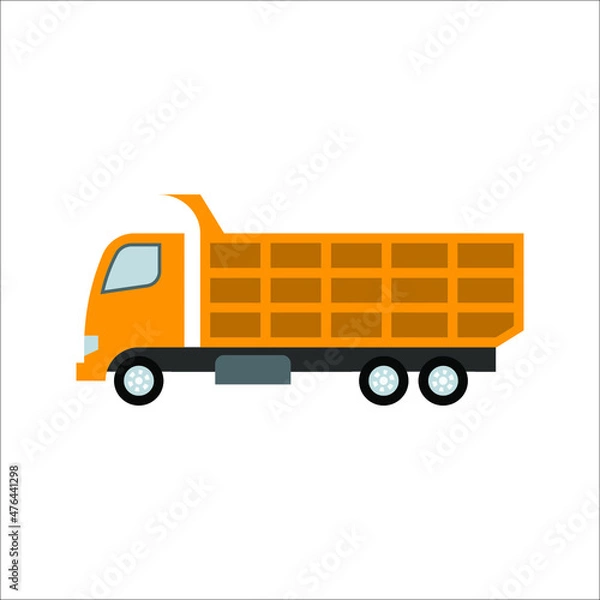 Fototapeta dump truck simple icon. Vector simple Illustration on white background.