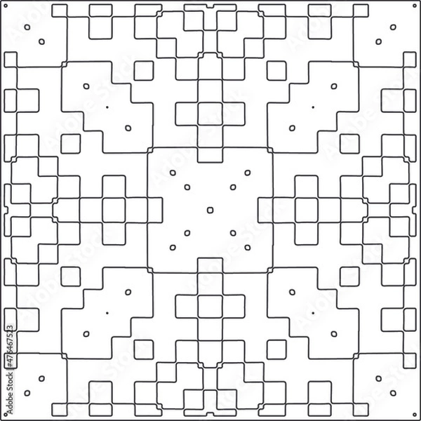 Obraz Vector geometric pattern. Repeating elements stylish background abstract ornament for wallpapers and backgrounds. Black and white pattern.