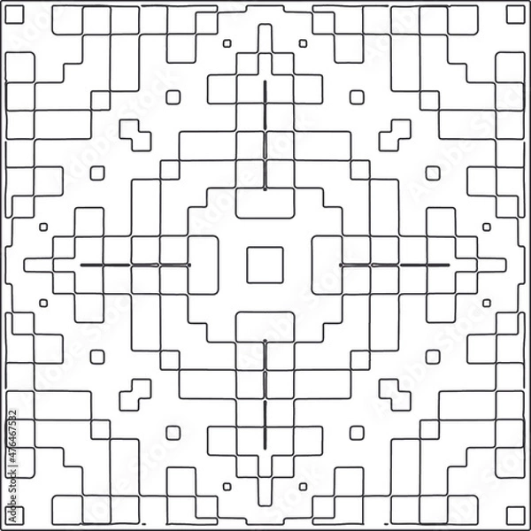 Obraz Vector geometric pattern. Repeating elements stylish background abstract ornament for wallpapers and backgrounds. Black and white pattern.