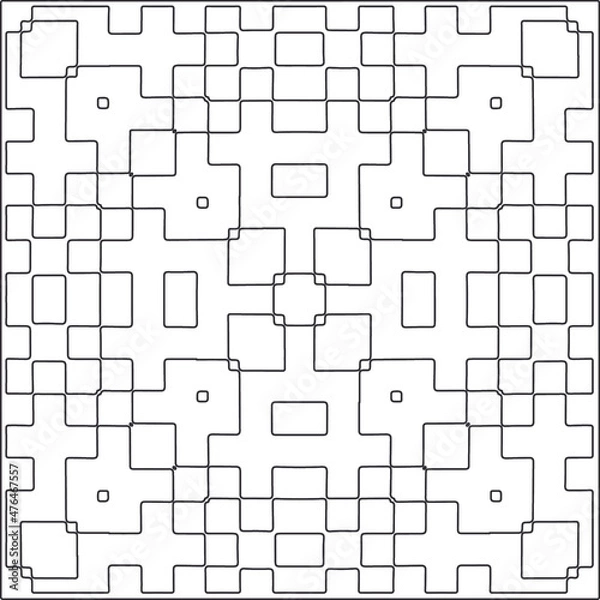 Obraz Vector geometric pattern. Repeating elements stylish background abstract ornament for wallpapers and backgrounds. Black and white pattern.