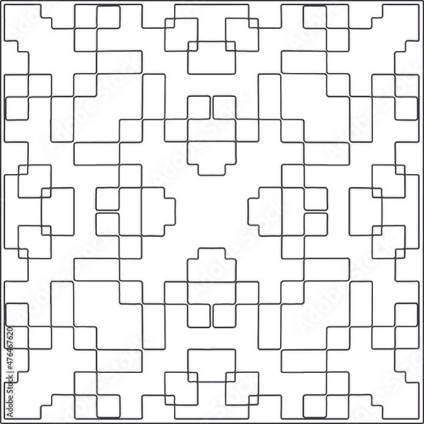 Obraz Vector geometric pattern. Repeating elements stylish background abstract ornament for wallpapers and backgrounds. Black and white pattern.