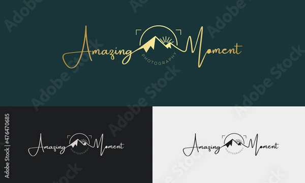 Obraz Handwriting logo template vector. signature logo concept.
