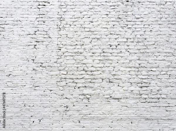 Obraz Cracked white brick wall